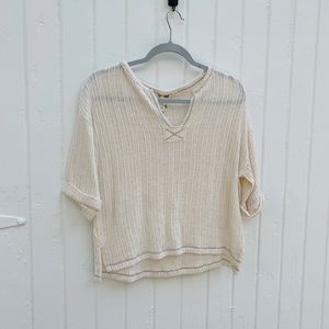 blu pepper cream knitted shirt
